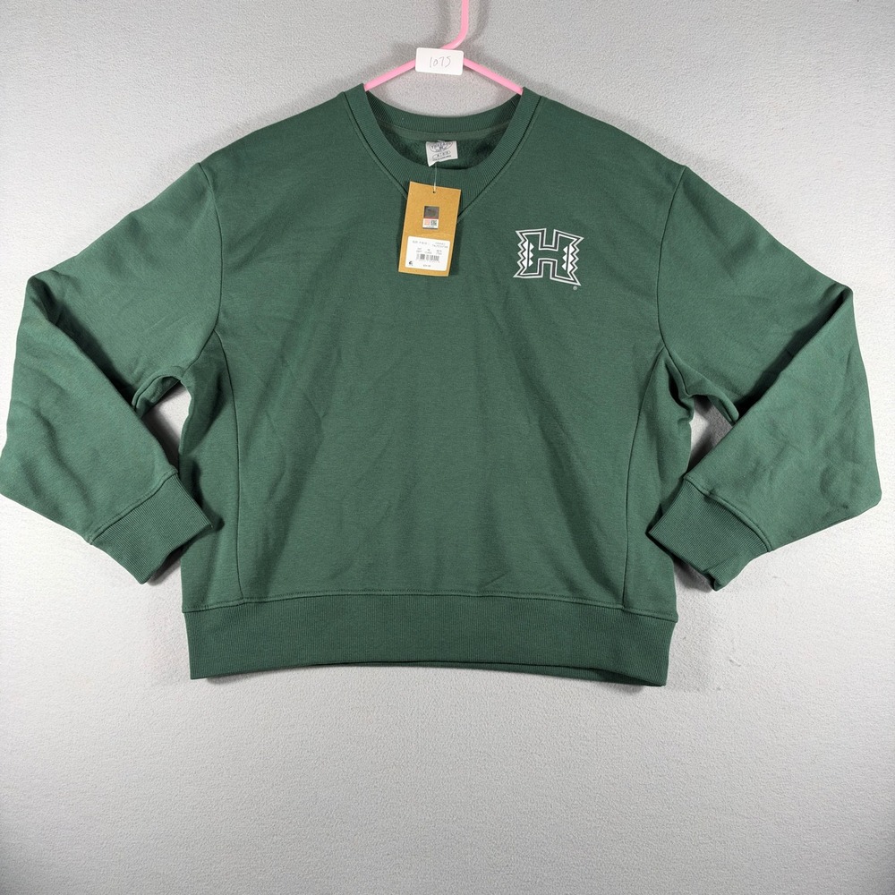 Rivalry Threads University of Hawaii Warriors Green Fleece Sweatshirt Kid M 8/10